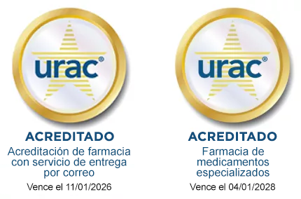 Sellos de acreditación de URAC para la farmacia con servicio de envío por correo y farmacia de medicamentos especializados